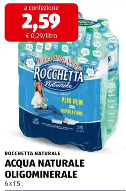ALDI Rocchetta naturale acqua naturale oligominerale offerta