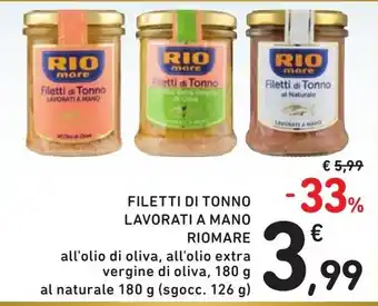 Filetti di tonno lavorati a mano Riomare