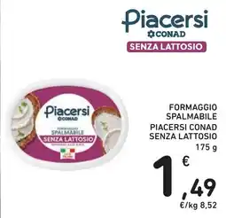 Spazio Conad Formaggio spalmabile Piacersi Conad senza lattosio offerta