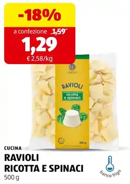 ALDI Cucina Ravioli Ricotta e Spinaci offerta