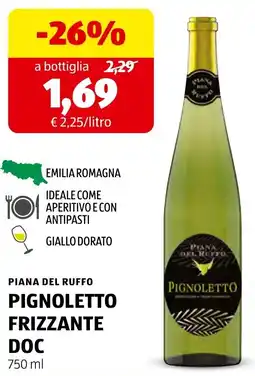 ALDI Pignoletto frizzante DOC offerta