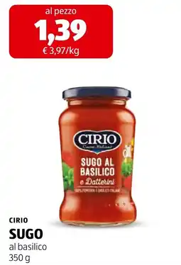 ALDI Cirio Sugo al basilico offerta