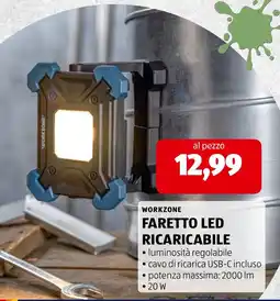 ALDI Workzone faretto led ricaricabile offerta