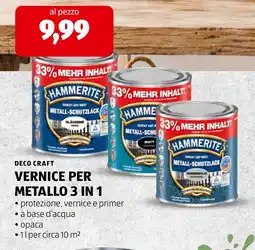 ALDI Vernice per metallo 3 in 1 Hammerite offerta
