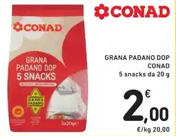Spazio Conad Grana Padano DOP 5 snacks offerta