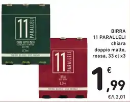 Spazio Conad Birra 11 Paralleli chiara doppio malto, rossa offerta