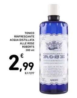 Spazio Conad Tono rinfrescante acqua distillata alle rose Roberts offerta
