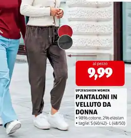 ALDI UP2FASHION WOMEN PANTALONI IN VELLUTO DA DONNA offerta