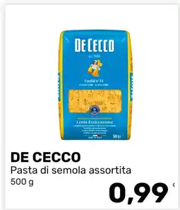 Iper Tosano De Cecco Pasta di semola assortita offerta