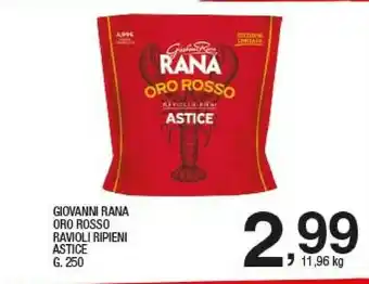 Sigma Giovanni rana oro rosso ravioli ripieni astice offerta