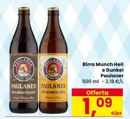 Eurospar Birra Munch Hell e Dunkel Paulaner offerta