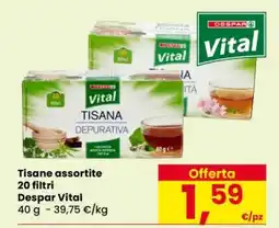 Eurospar Tisane assortite 20 filtri offerta