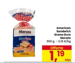 Eurospar American Sandwich Grano Duro Morato offerta
