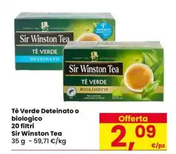 Eurospar Tè Verde Deteinato o biologico offerta