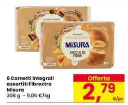 Eurospar 6 Cornetti integrali assortiti Fibrextra Misura offerta