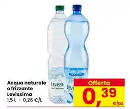 Eurospar Acqua naturale o frizzante Levissima offerta