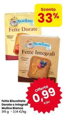 Eurospar Fette Biscottate Dorate o Integrali Mulino Bianco offerta
