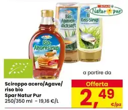 Eurospar Sciroppo acero/Agave/riso bio offerta