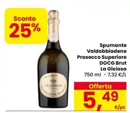 Eurospar Spumante Valdobbiadene Prosecco Superiore DOCG Brut La Gioiosa offerta