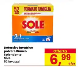 Eurospar Detersivo lavatrice polvere Bianco Splendente Sole offerta