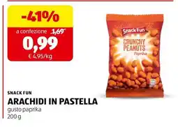 ALDI SNACK FUN ARACHIDI IN PASTELLA offerta
