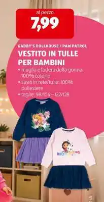 ALDI VESTITO IN TULLE PER BAMBINI offerta