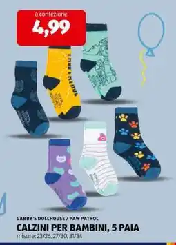 ALDI CALZINI PER BAMBINI, 5 PAIA offerta
