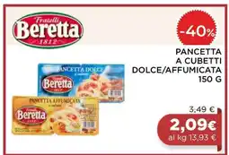 Coop PANCETTA A CUBETTI DOLCE/AFFUMICATA 150 G offerta