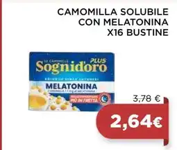 Coop CAMOMILLA SOLUBILE CON MELATONINA X16 BUSTINE offerta