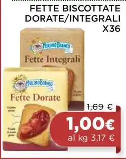 Coop FETTE BISCOTTATE DORATE/INTEGRALI X36 offerta