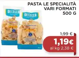 Coop PASTA LE SPECIALITÀ VARI FORMATI 500 G offerta