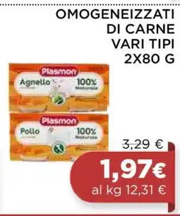 Coop Plasmon Omogeneizzati di Carne Vari Tipi 2x80 g offerta
