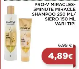Coop PRO-V MIRACLES-3MINUTE MIRACLE SHAMPOO 250 ML/SIERO 150 ML offerta