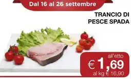 Coop Trancio Di Pesce Spada offerta