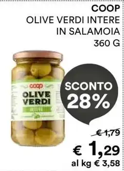 Coop COOP OLIVE VERDI INTERE IN SALAMOIA 360 G offerta