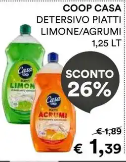 Coop COOP CASA DETERSIVO PIATTI LIMONE/AGRUMI offerta