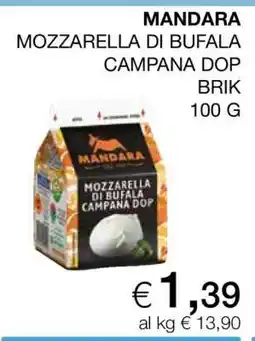 Coop MANDARA MOZZARELLA DI BUFALA CAMPANA DOP BRIK 100 G offerta
