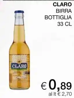 Coop CLARO BIRRA BOTTIGLIA 33 CL offerta