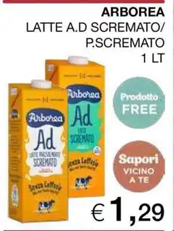 Coop ARBOREA LATTE A.D SCREMATO/P.SCREMATO 1 LT offerta