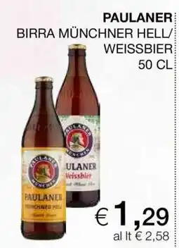 Coop PAULANER BIRRA MÜNCHNER HELL/WEISSBIER 50 CL offerta