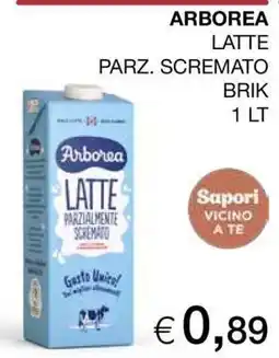 Coop ARBOREA LATTE PARZ. SCREMATO BRIK 1 LT offerta