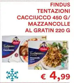 Coop FINDUS TENTAZIONI CACCIUCCO 450 G/ MAZZANCOLLE AL GRATIN 220 G offerta