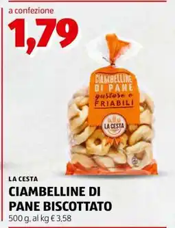 ALDI LA CESTA CIAMBELLINE DI PANE BISCOTTATO offerta