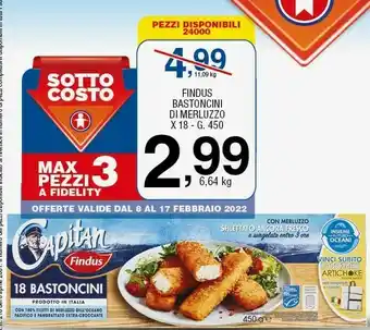 Sigma 18 bastoncini con 100% filetti di merluzzo 450 g(ml) offerta