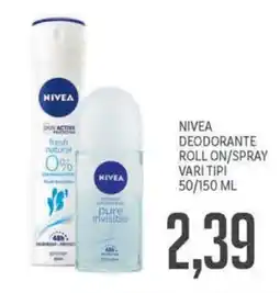 Supermercati Piccolo Nivea deodorante roll on/spray offerta