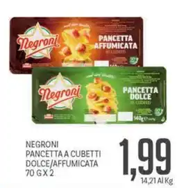 Supermercati Piccolo Negroni pancetta a cubetti dolce/affumicata offerta