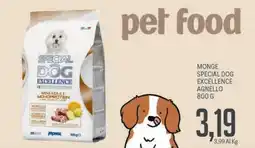 Supermercati Piccolo Monge special dog excellence agnello offerta