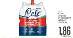 Supermercati Piccolo Lete acqua minerale effervescente naturale offerta