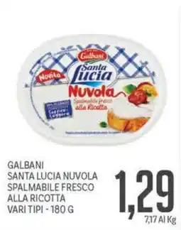 Supermercati Piccolo Galbani Santa Lucia Nuvola spalmabile fresco alla ricotta offerta