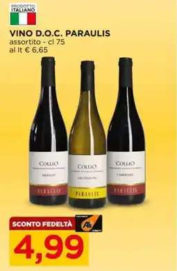 Alì Supermercati Vino D.O.C. Paraulis offerta